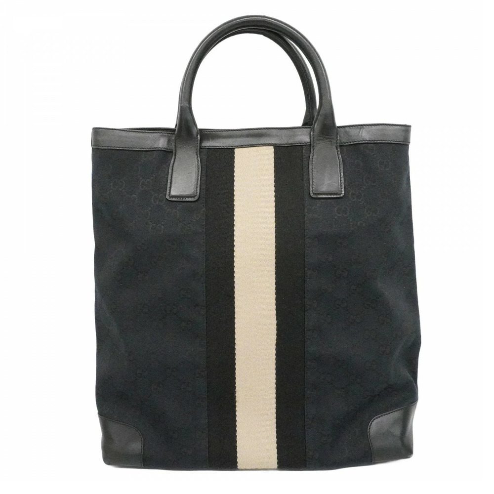 Gucci Tote Bag GG Canvas Black Silver Hardware - Picture 1 of 8